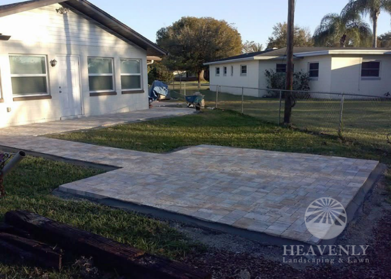 Patio extension with pavers