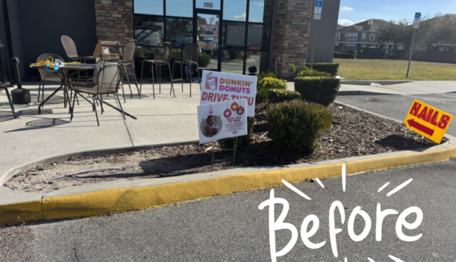 Dunkin BEFORE Curb Appeal Landscape